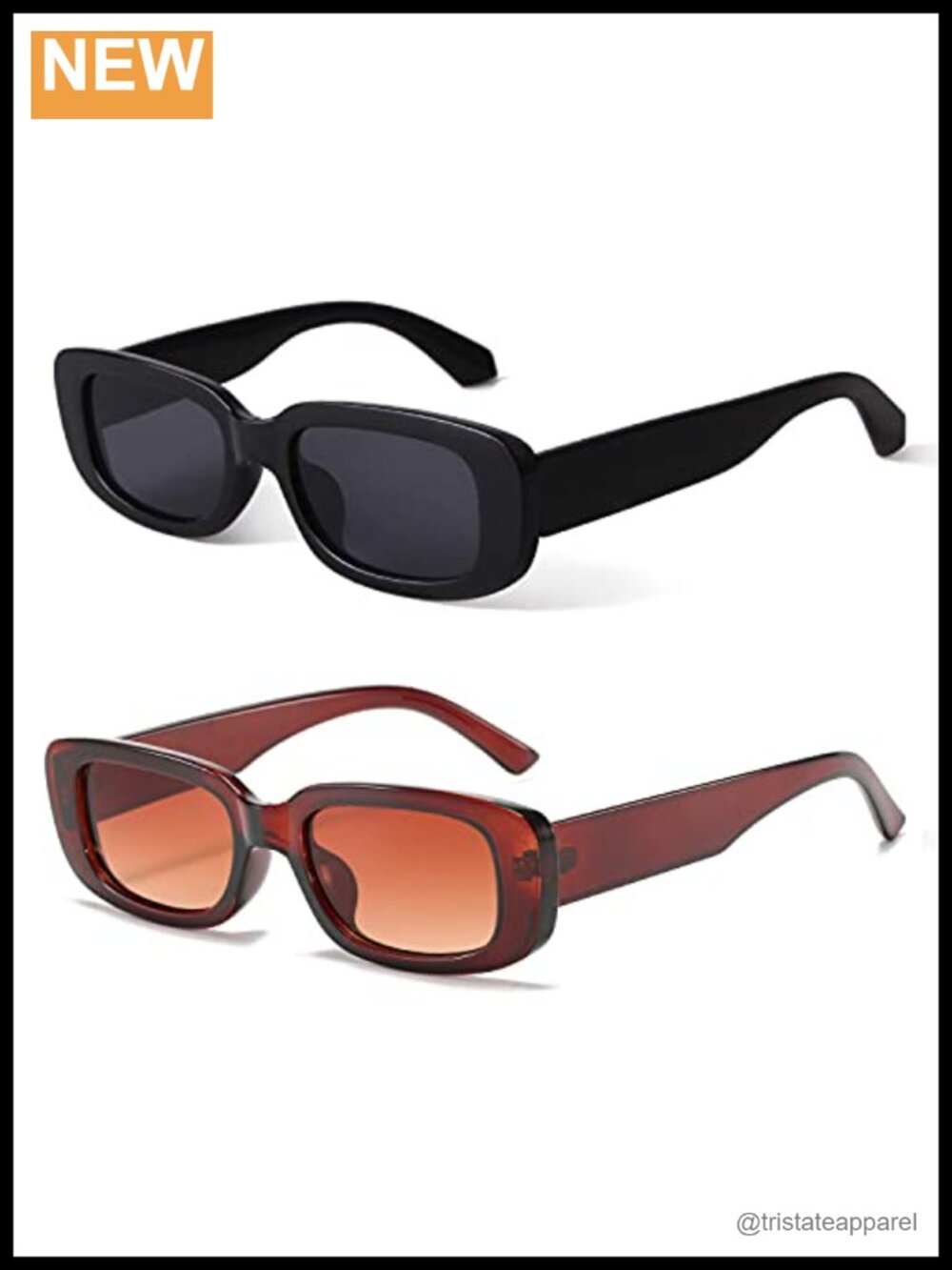 Retro Rectangle Sunglasses for Women UV400 Driving Vintage Fashion Narrow